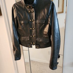 ARDEN B womens black leather military style jacket size medium (6-8)